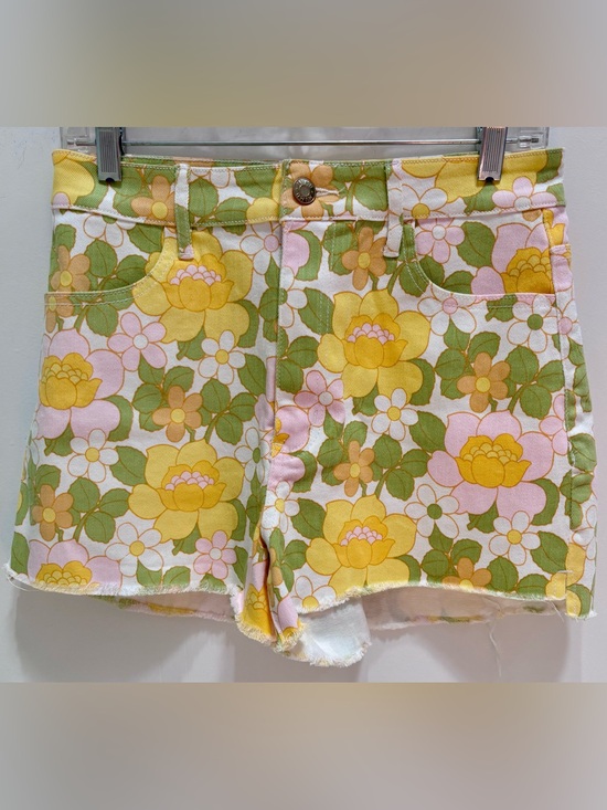 Show Me Your MuMu Pants - Show Me Your MuMu Floral Denim Shorts in Yellow, Green & Pink